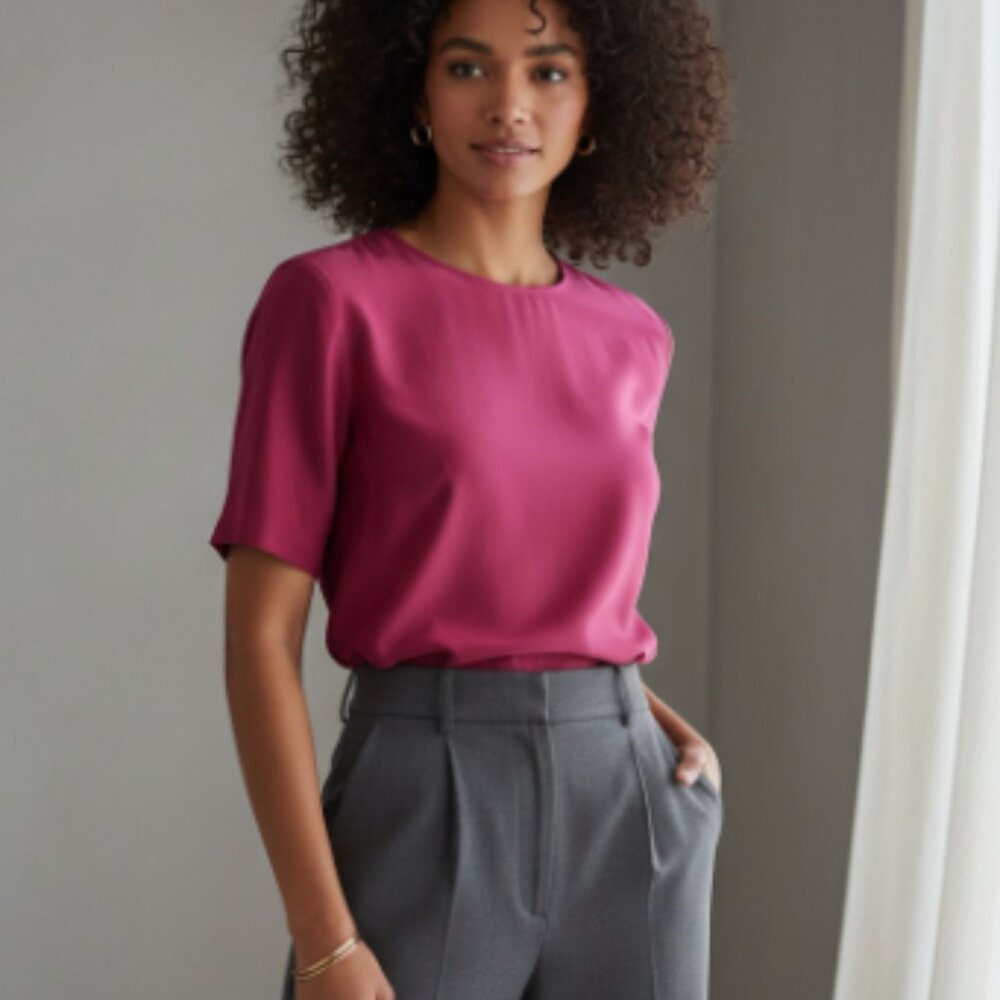 Vintage Oscar de la Renta 100% Red Blouse Size S